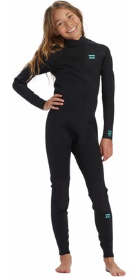 2024 Billabong Junior Foil 3/2mm Flatlock Back Zip Wetsuit ABBW100141 - Black